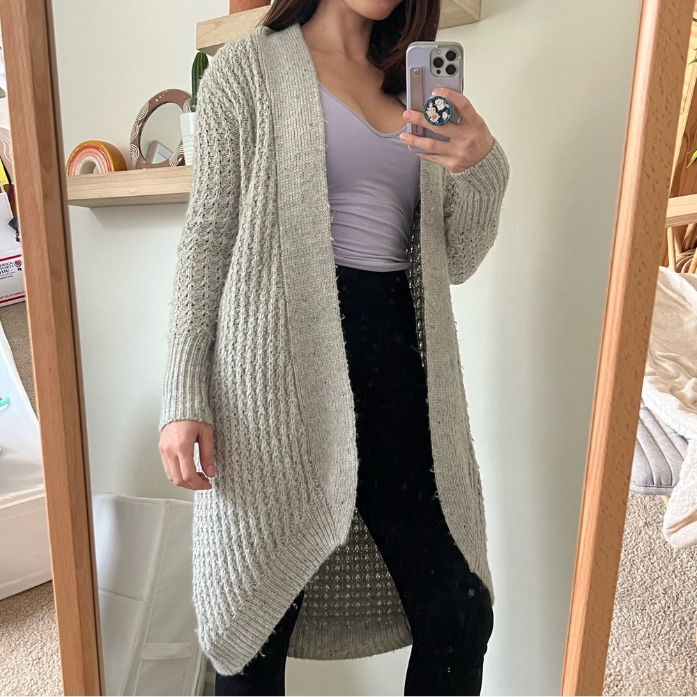 Urban outfitters kimchi blue long grey duster knit cardigan sweater